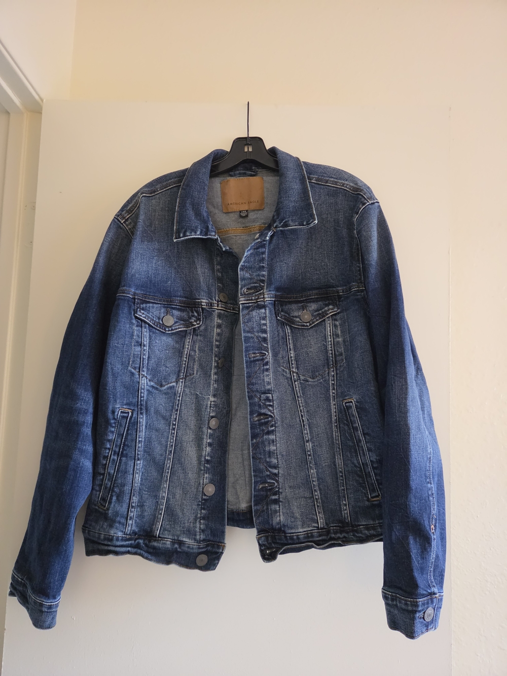 American Eagle Outfitters Blue Denim Jacket - Faded Indigo Trucker